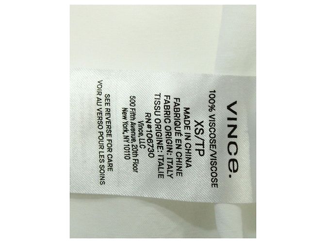 Camicia Vince Collo Alla Coreana in Viscosa Bianca Bianco - vista 5