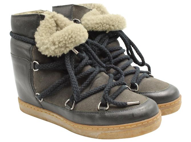 Botines Isabel Marant Nowles de Piel Negra - vista 3