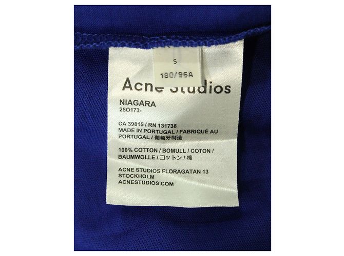 Camiseta de algodón azul con cuello redondo Niagara de Acne Studios - vista 5