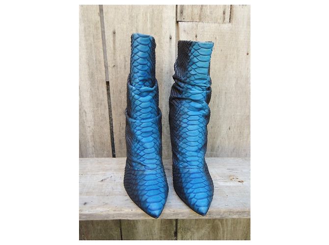 Stivaletti Giuseppe Zanotti p 39,5 Nero Blu - vista 3