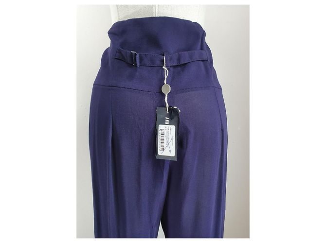 Calça Ann Demeulemeester Roxa de Viscose Roxo - vista 4