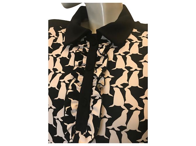 Blumarine Kleid mit Seelöwen-Print Schwarz Weiß - Ansicht 2