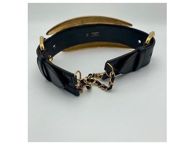 Chanel Champion Gold Vintage Gürtel Schwarz Golden - Ansicht 3