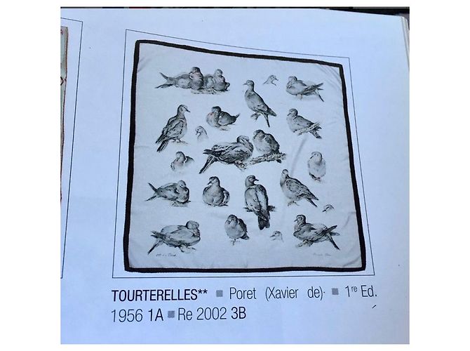Hermès Le Edizioni Tourterelles 1956 firmato Xavier de Poret MOLTO RARO Verde chiaro - vista 4