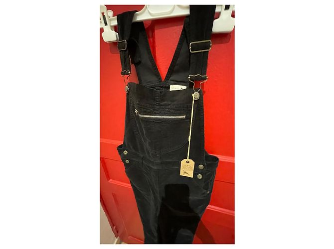Soeur Latzhose aus schwarzem Samt 135 cm - Ansicht 2