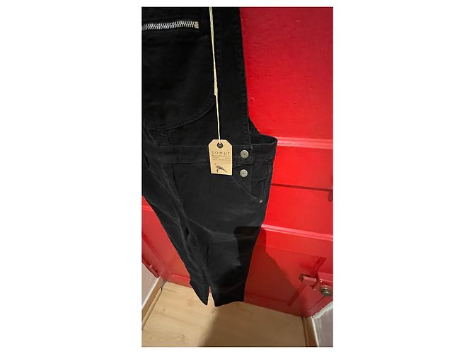 Soeur Latzhose aus schwarzem Samt 135 cm - Ansicht 4