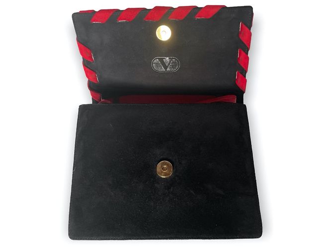 Pochette Valentino in camoscio rosso - vista 3