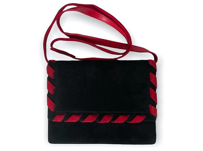 Pochette Valentino in camoscio rosso - vista 4