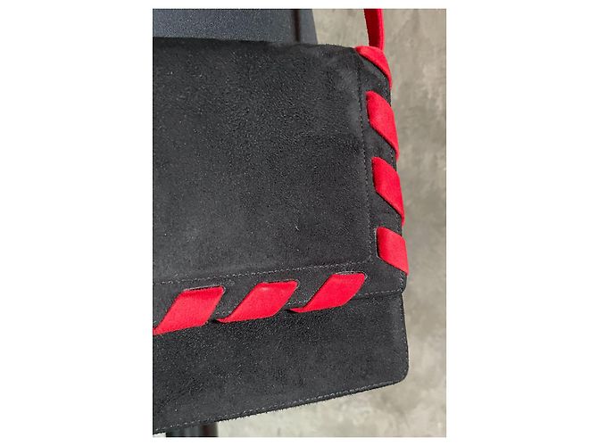Pochette Valentino in camoscio rosso - vista 6