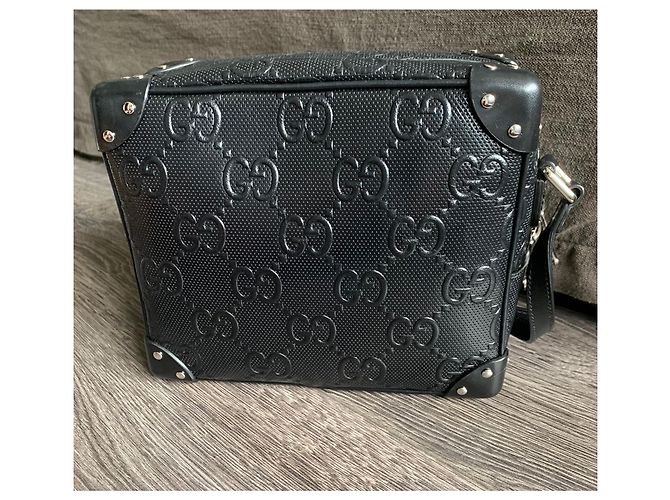 Borsa messenger Gucci GG in pelle nera Nero - vista 2