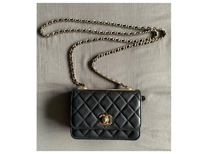 Borsa a tracolla Chanel Trendy CC in pelle trapuntata nera Nero - vista 10