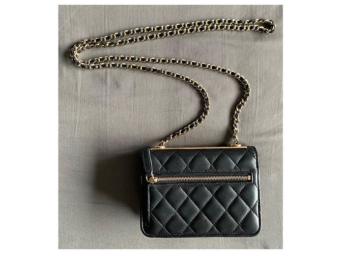 Borsa a tracolla Chanel Trendy CC in pelle trapuntata nera Nero - vista 11