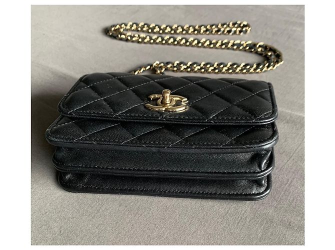 Borsa a tracolla Chanel Trendy CC in pelle trapuntata nera Nero - vista 7