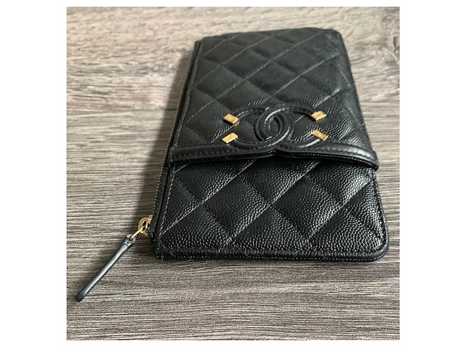 Chanel Monedero Timeless Classique Filigrana Negro - vista 7