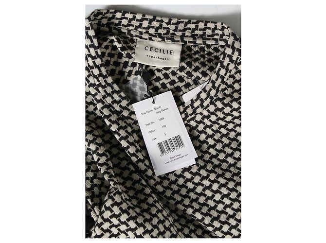 Top Cecilie Copenhagen Negro Crudo Algodón Beige - vista 3