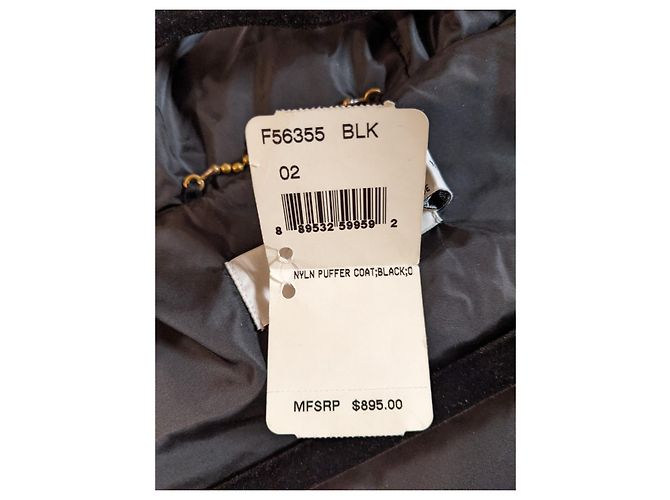 Abrigo acolchado Coach de nailon con capucha de piel de cordero Negro Beige Crudo Coñac - vista 7
