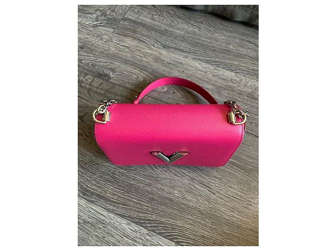 Borsa Louis Vuitton Twist MM in pelle Epi fucsia Rosa - vista 8