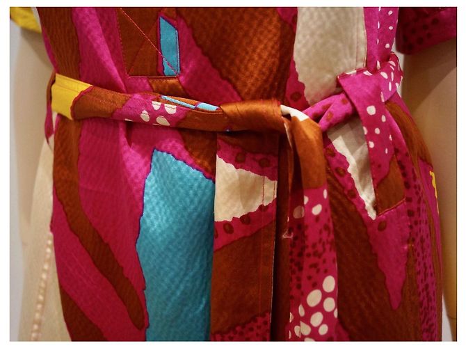 Diane Von Furstenberg DvF Margot Vintage Seidenkleid mit Gürtel Mehrfarben - Ansicht 4