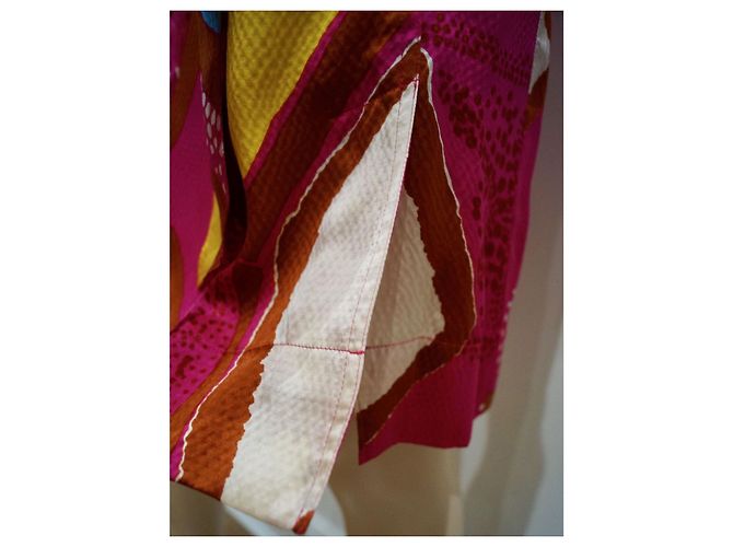 Diane Von Furstenberg DvF Margot Vintage Seidenkleid mit Gürtel Mehrfarben - Ansicht 5