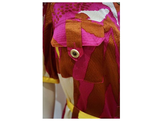 Diane Von Furstenberg DvF Margot Vintage Seidenkleid mit Gürtel Mehrfarben - Ansicht 7