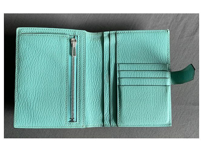 Béarn Hermès Kompakte Brieftasche von Bearn Hellblau - Ansicht 2