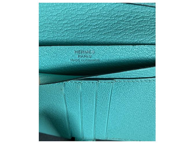 Béarn Hermès Kompakte Brieftasche von Bearn Hellblau - Ansicht 3