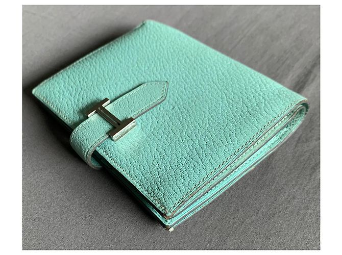 Béarn Hermès Kompakte Brieftasche von Bearn Hellblau - Ansicht 8