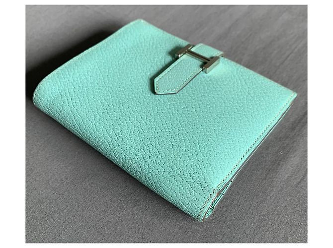 Béarn Hermès Kompakte Brieftasche von Bearn Hellblau - Ansicht 9