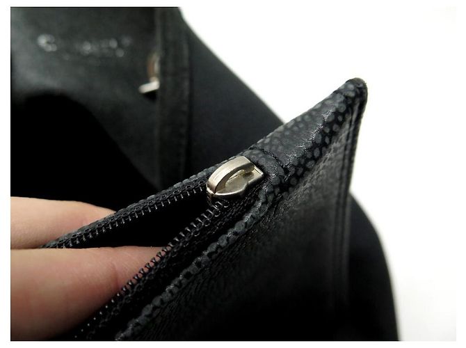 CHANEL GROSSE EINKAUFSTASCHE FLOWER CAMELIA SCHWARZE LEDERTASCHE - Ansicht 12