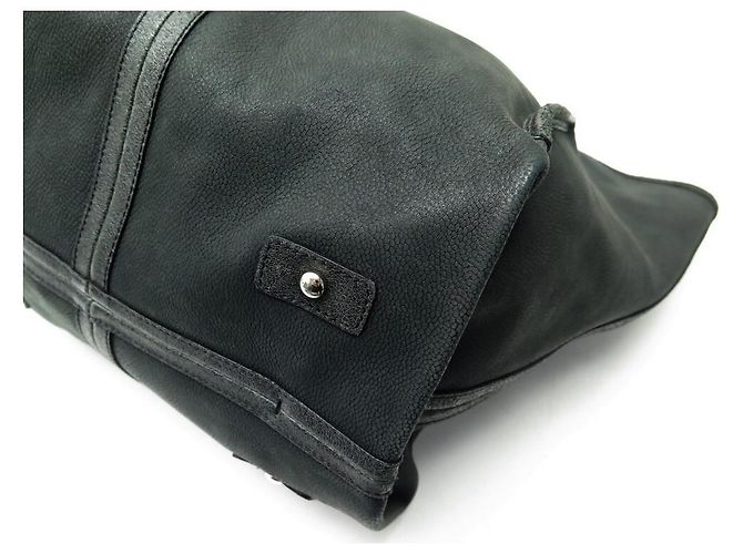 CHANEL GROSSE EINKAUFSTASCHE FLOWER CAMELIA SCHWARZE LEDERTASCHE - Ansicht 4