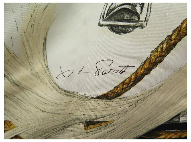 Hermès SCIARPA HERMES SUGLI STIVALI XAVIER DE PORET CARRE 90 Sciarpa seta Nero - vista 5