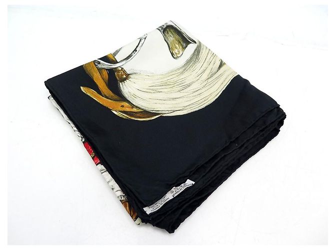 Hermès SCIARPA HERMES SUGLI STIVALI XAVIER DE PORET CARRE 90 Sciarpa seta Nero - vista 8