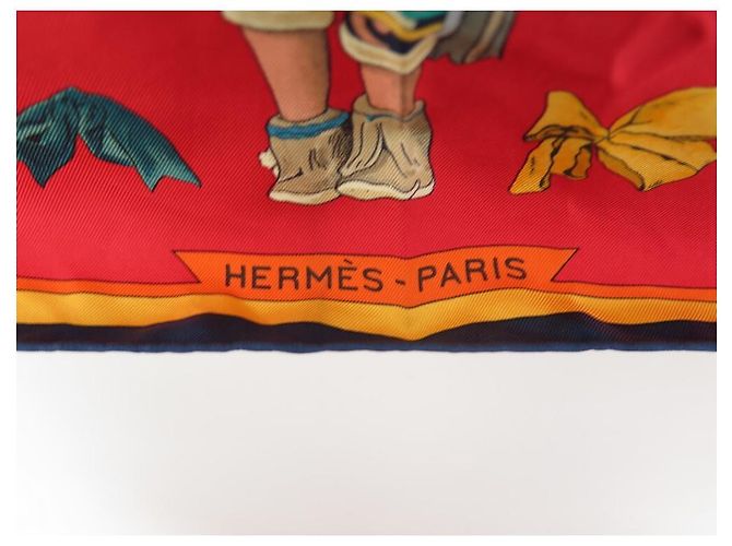 Hermès HERMES KACHINAS INDIAN KERMIT OLIVER SCIARPA QUADRATA IN SETA ROSSA SCIARPA Rosso - vista 3