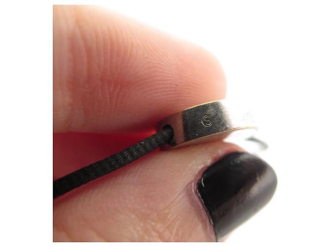 Hermès BRACCIALE HERMES COULISSE foderato CLOU DE SELLE T14-22 BRACCIALE IN ACCIAIO E CORDA Nero - vista 6
