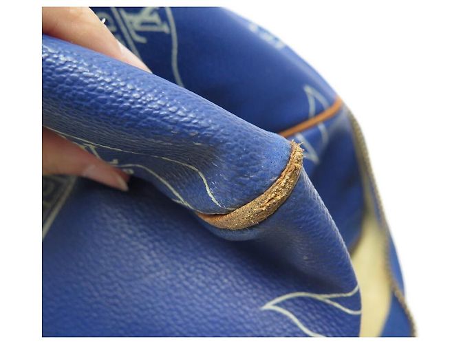 LOUIS VUITTON PLEIN AIR LONG KEEPALL LV AMERICA'S CUP BAG Blu - vista 10