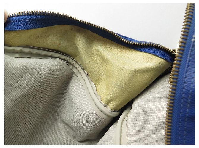 LOUIS VUITTON PLEIN AIR LONG KEEPALL LV AMERICA'S CUP BAG Blu - vista 12