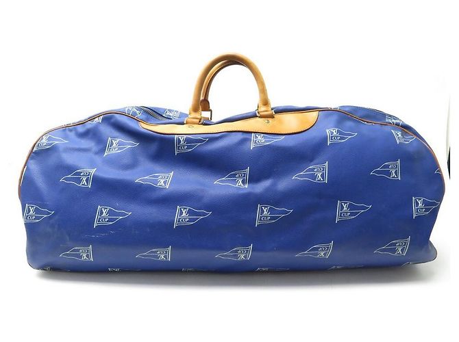 LOUIS VUITTON PLEIN AIR LONG KEEPALL LV AMERICA'S CUP BAG Blu - vista 2