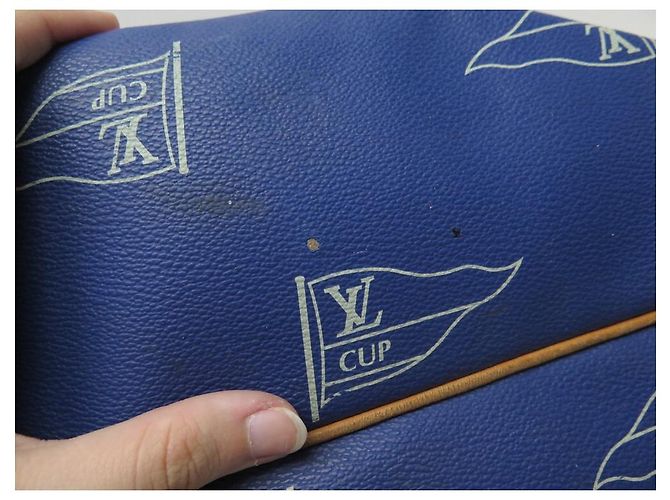 LOUIS VUITTON PLEIN AIR LONG KEEPALL LV AMERICA'S CUP BAG Blu - vista 9