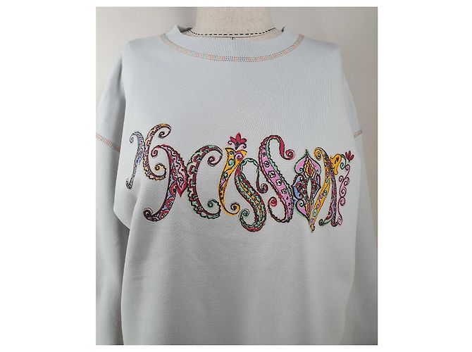 M Missoni Sweatshirt Hellgrau Baumwolle Paisley Print Mehrfarben - Ansicht 2
