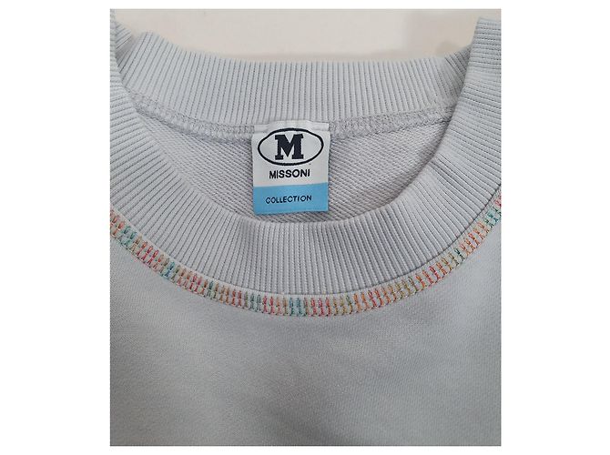 M Missoni Sweatshirt Hellgrau Baumwolle Paisley Print Mehrfarben - Ansicht 6