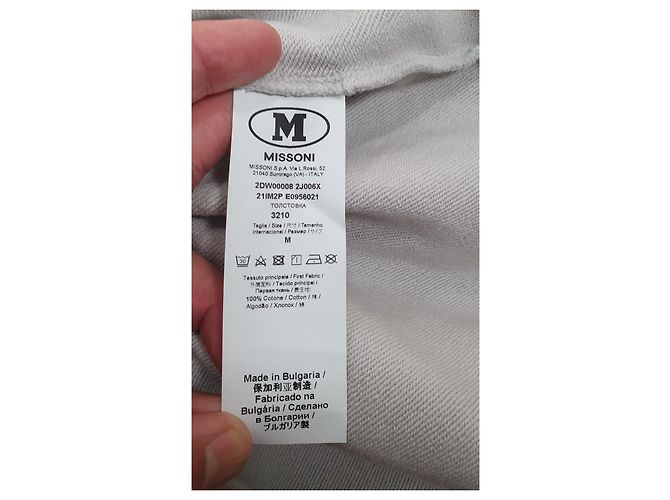 M Missoni Sweatshirt Hellgrau Baumwolle Paisley Print Mehrfarben - Ansicht 7