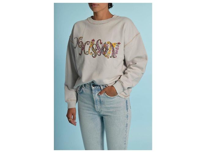 M Missoni Sweatshirt Hellgrau Baumwolle Paisley Print Mehrfarben - Ansicht 8