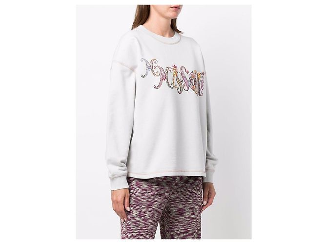 M Missoni Sweatshirt Hellgrau Baumwolle Paisley Print Mehrfarben - Ansicht 9