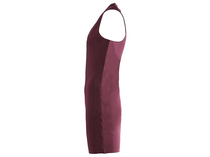 VESTIDO AJUSTADO CON ABERTURAS DE RAYÓN BURDEO DE ALEXANDER WANG Roja Burdeos - vista 2