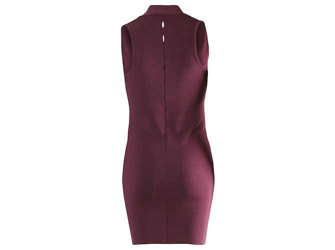 VESTIDO AJUSTADO CON ABERTURAS DE RAYÓN BURDEO DE ALEXANDER WANG Roja Burdeos - vista 3