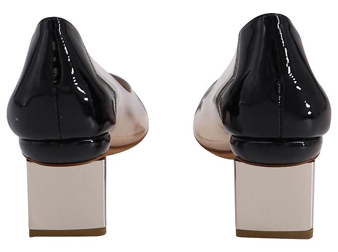 Nicholas Kirkwood Prism Chevron Heels in PVC nero - vista 4