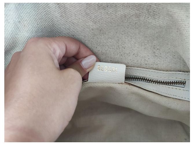 Borsa a mano Gucci bianca e marrone chiaro in pelle e tela Bianco - vista 5