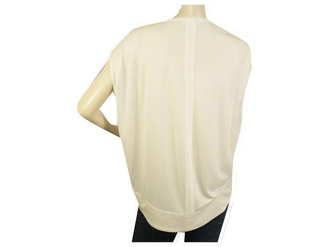 Camicetta Helmut Lang bianca senza maniche più lunga sul retro con scollo a V, taglia S / P Bianco - vista 2
