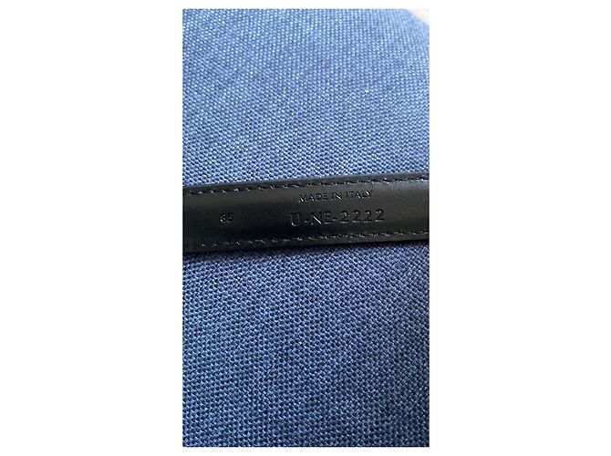 Céline Uniform Ledergürtel schwarz goldene Schnalle 85 cm - Ansicht 14