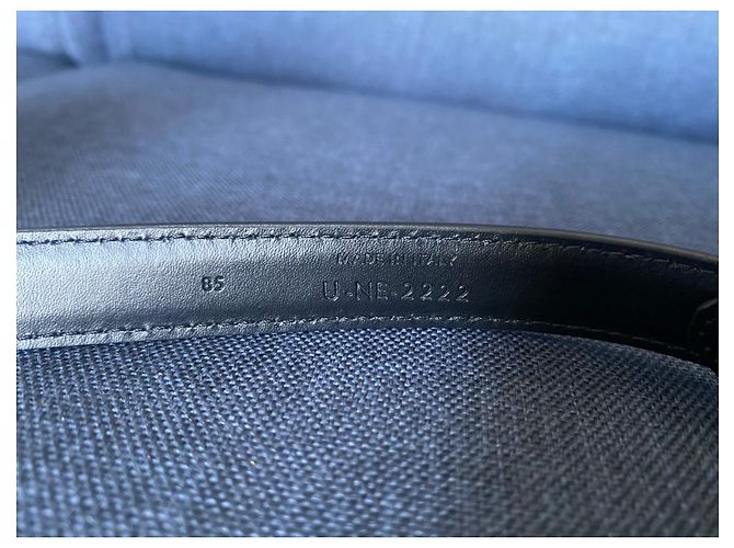 Céline Uniform Ledergürtel schwarz goldene Schnalle 85 cm - Ansicht 3